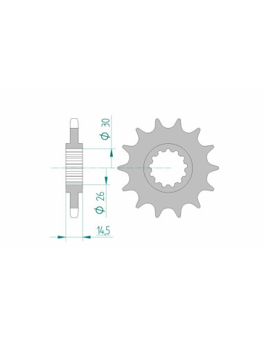 Pignon AFAM acier standard 20607 - 525