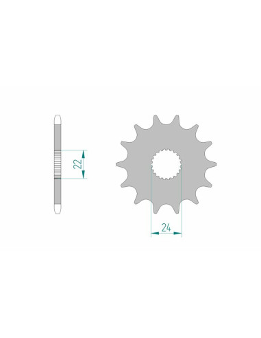 Pignon AFAM acier standard 61201 - 520