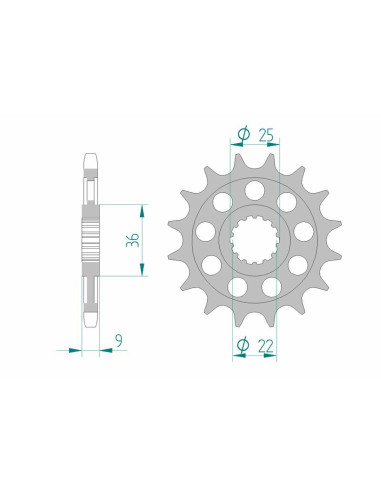 Pignon AFAM acier standard 94900 - 525