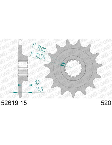 Pignon AFAM acier standard 52619 - 520