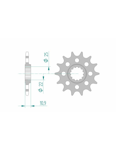 Pignon AFAM acier standard 21603 - 520