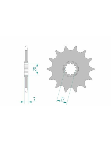 AFAM Steel Standard Front Sprocket 94107 - 415