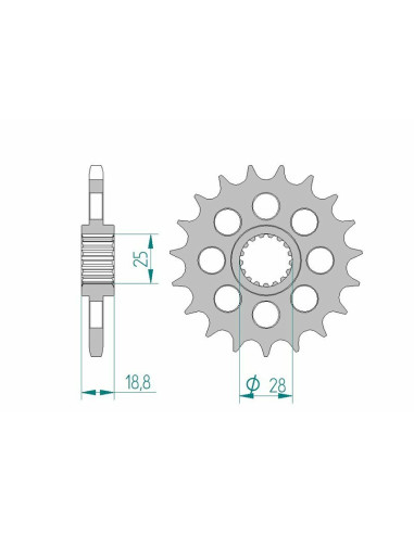 AFAM Steel Standard Front Sprocket 61602 - 525