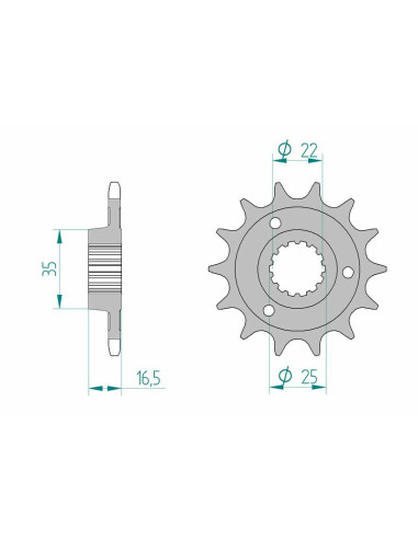 AFAM Steel Standard Front Sprocket 52613 - 525