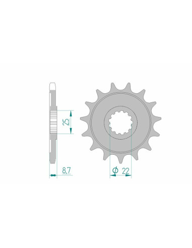 Pignon AFAM acier standard 28405 - 525