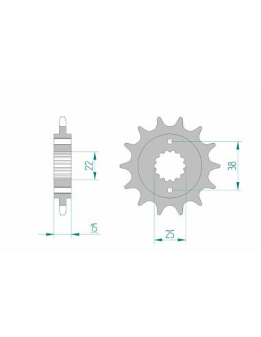 Pignon AFAM acier standard 52607 - 520