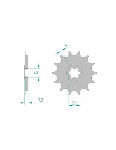 Pignon AFAM acier standard 22104 - 520