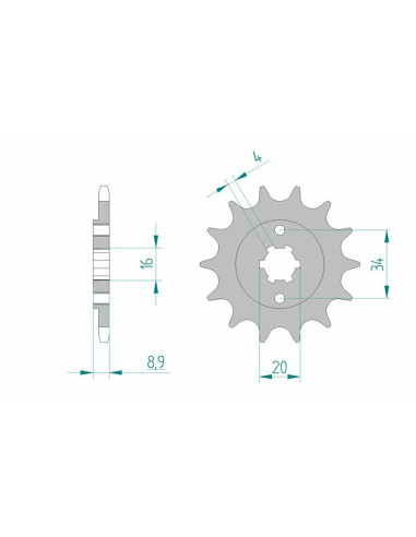 AFAM Steel Standard Front Sprocket 21300 - 520