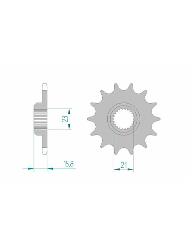 AFAM Steel Standard Front Sprocket 21504 - 520