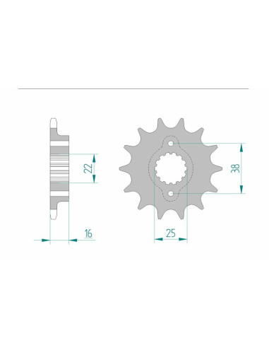 Pignon AFAM acier standard 52604 - 520