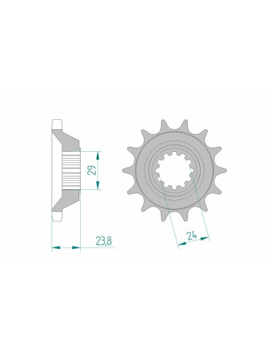 Pignon AFAM acier standard 24806 - 530