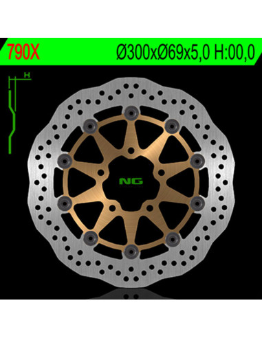 Disque de frein NG BRAKES pétale flottant - 790X