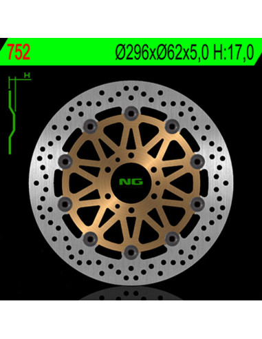 Disque de frein NG BRAKES flottant - 752