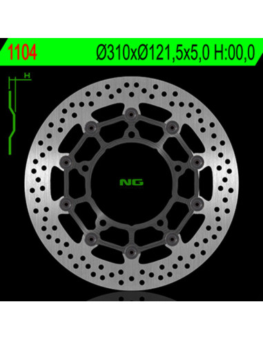 Disque de frein NG BRAKES flottant - 1104