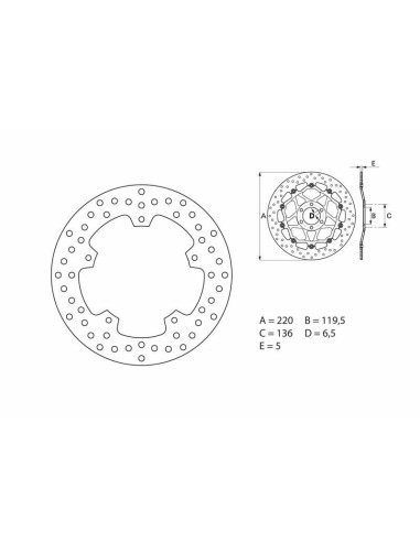 Disque de frein BREMBO Oro fixe - 68B407F2