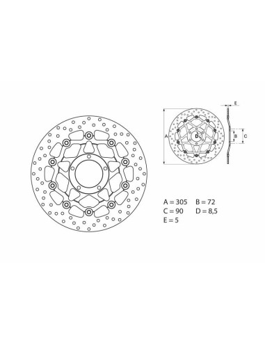 BREMBO Oro Floating Brake Disc - 78B40845