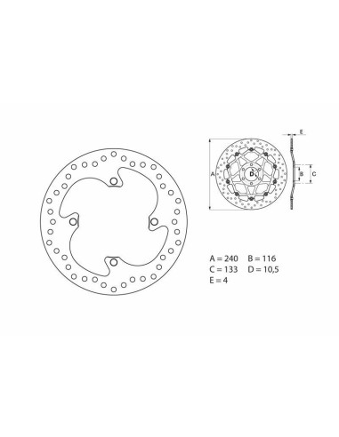 Disque de frein BREMBO Oro fixe - 68B40782