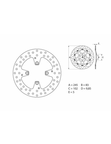 Disque de frein BREMBO Oro fixe - 68B407E8