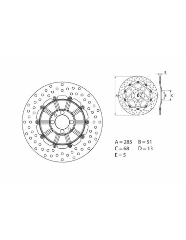 Disque de frein BREMBO Oro fixe - 68B407D3