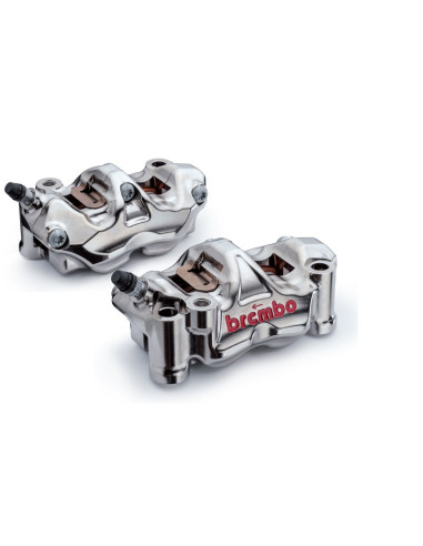 BREMBO UPGRADE Pair of GP4RX - 108mm callipers (CNC machined - chrome-plated) (with pads)