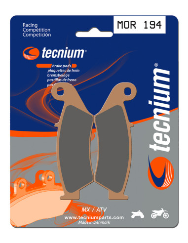 Plaquettes de frein TECNIUM Racing MX/Quad métal fritté - MOR194