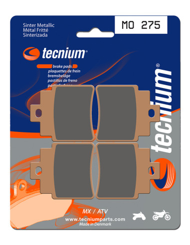 Plaquettes de frein TECNIUM MX/Quad métal fritté - MO275