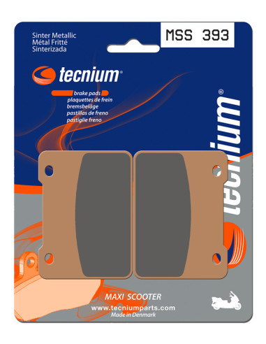 Plaquettes de frein TECNIUM Maxi Scooter métal fritté - MSS393
