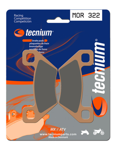 Plaquettes de frein TECNIUM Racing MX/Quad métal fritté - MOR322