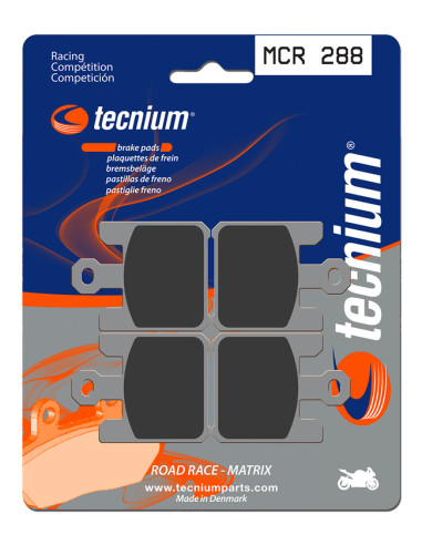 Plaquettes de frein TECNIUM Racing métal fritté carbone - MCR288