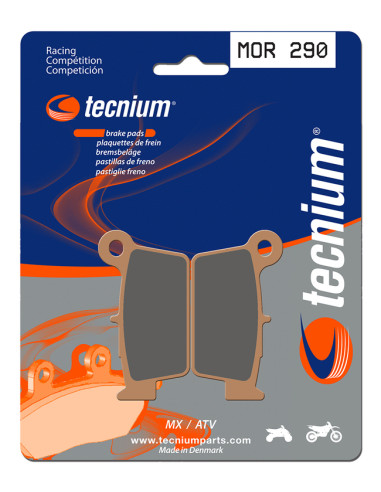Plaquettes de frein TECNIUM Racing MX/Quad métal fritté - MOR290