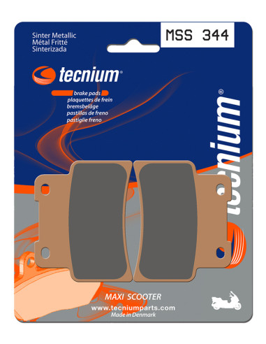 Plaquettes de frein TECNIUM Maxi Scooter métal fritté - MSS344