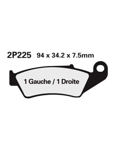 Plaquettes de frein NISSIN route semi-métallique - 2P-225NS