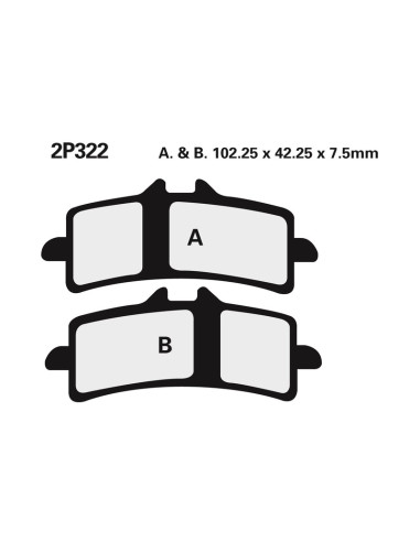 Plaquettes de frein NISSIN route /Off-Road métal fritté - 2P-322ST