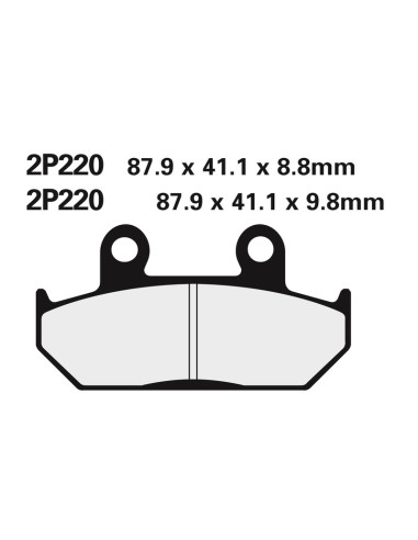 Plaquettes de frein NISSIN route semi-métallique - 2P-220NS