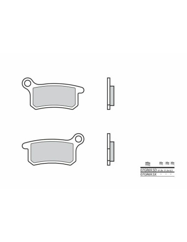 BREMBO Off-Road Sintered Metal Brake pads - 07GR69SD