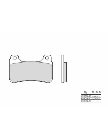 Plaquettes de frein BREMBO route métal fritté - 07HO50SA