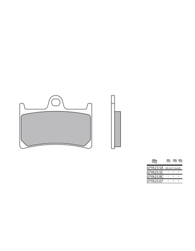 Plaquettes de frein BREMBO route métal fritté - 07YA23LA