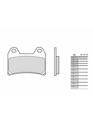 Plaquettes de frein BREMBO route métal fritté - 07BB19SA