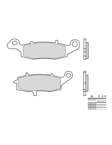 Plaquettes de frein BREMBO route métal fritté - 07KA18LA