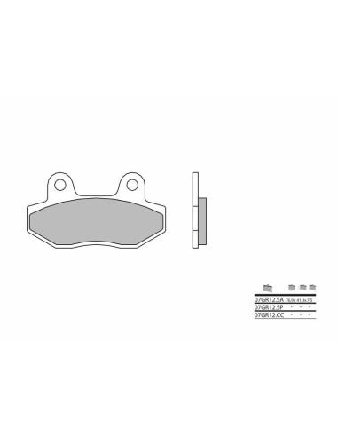 Plaquettes de frein BREMBO route métal fritté - 07GR12SA