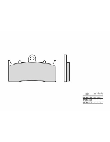 Plaquettes de frein BREMBO route métal fritté - 07GR62SA