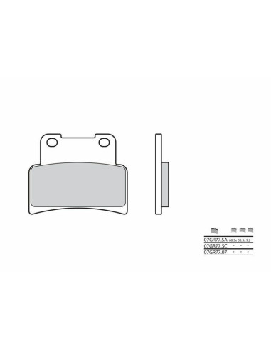 Plaquettes de frein BREMBO route carbone céramique - 07GR7707