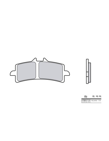 Plaquettes de frein BREMBO route métal fritté - 07BB37LA