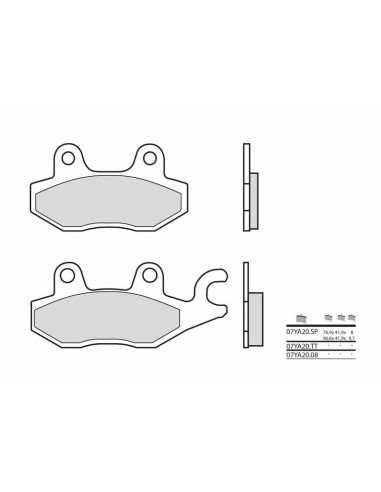 Plaquettes de frein BREMBO route métal fritté - 07YA20SP