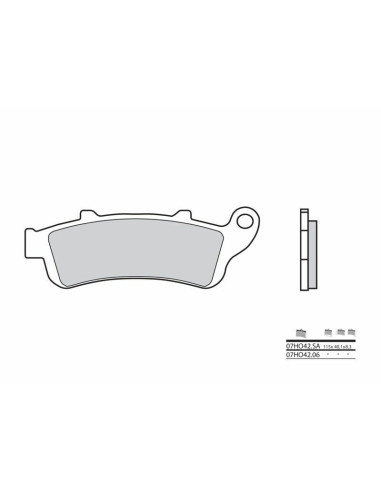 Plaquettes de frein BREMBO route métal fritté - 07HO42SA