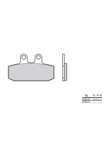 Plaquettes de frein BREMBO Scooter métal fritté - 07006XS