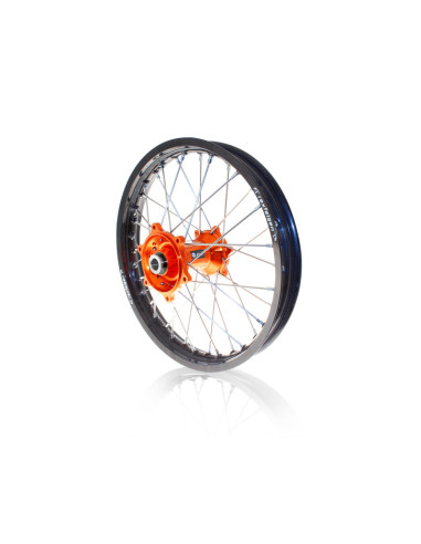 ART MX Complete Front + Rear Wheel 21x1,60/18x2,15 Black Rim/Orange Hub KTM