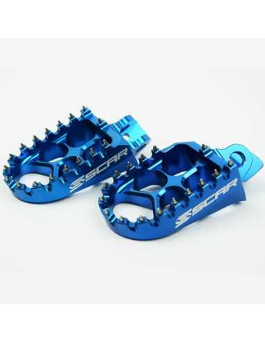 Repose-pieds SCAR Evo bleu Kawasaki KX65/80/85