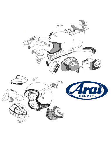 ARAI Rear Center Top Duct Frost White for MX-V Helmet