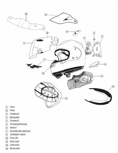 ARAI Fullface Helmet Vent DUCT-5 Curve
